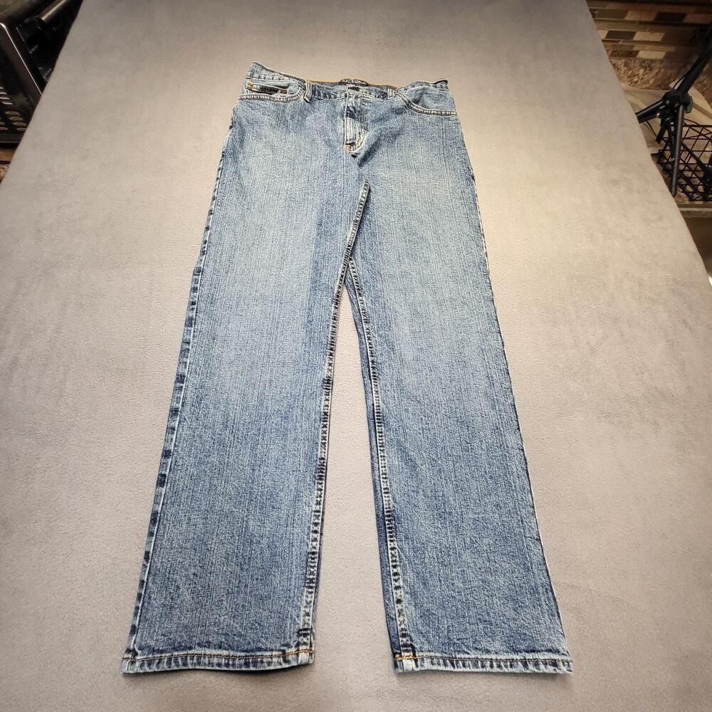 Arizona Jeans Mens 32x28 Blue Relaxed Straight Leg Distressed Denim